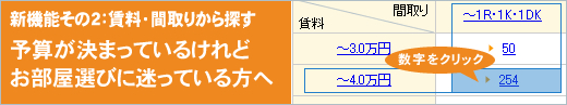 賃料・間取りから探す