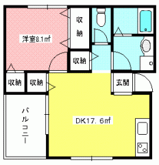 高松市宮脇町 1DKアパート