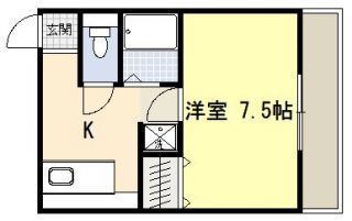 高知市薊野南町 1Kコーポ