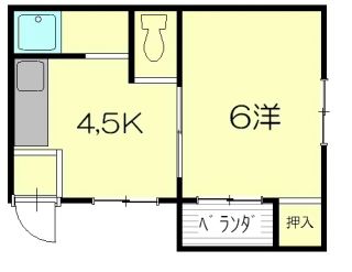 高知市八反町1 1DKコーポ